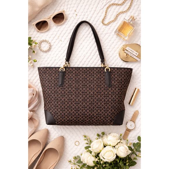 Coach Handbags - Coach Signature C Women’s Madison Canvas Tote Brown Leather Trim Gold Hardware
